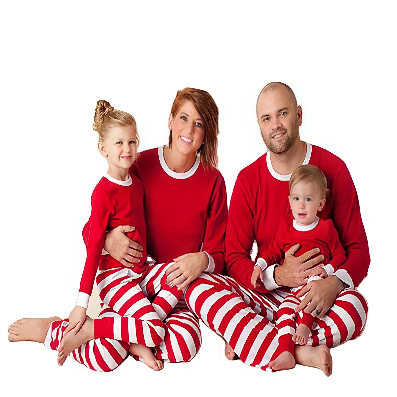 Baby/Toddler Kleding Unisex kinderkleding Pyjamas & Badjassen Pyjama Holiday Christmas Pajamas 2 Piece Set Red and White Stripe 