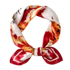 Silk Tie Dye New Design Luxury Soft Touch Woman Personalized Square 100% Satin Silk Tie Dye Scarf