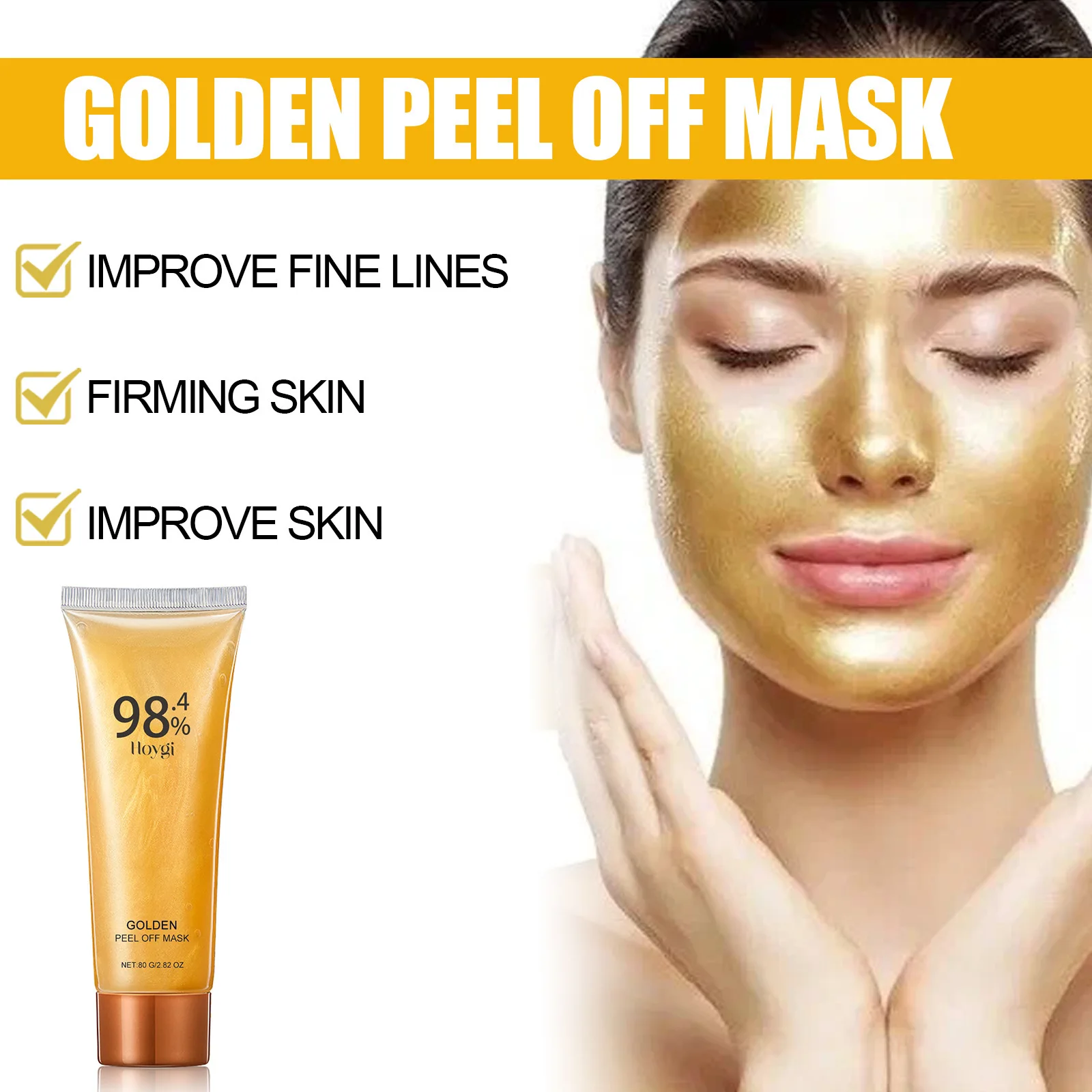 Hoygi Tear And Pull Gold Facial Mask Cleansing Blackhead Impurities