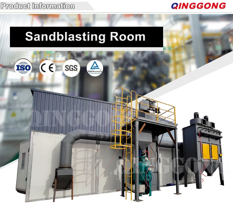 Manual Castings Air Sandblasting Booths Blast Cleaning Booth Sand