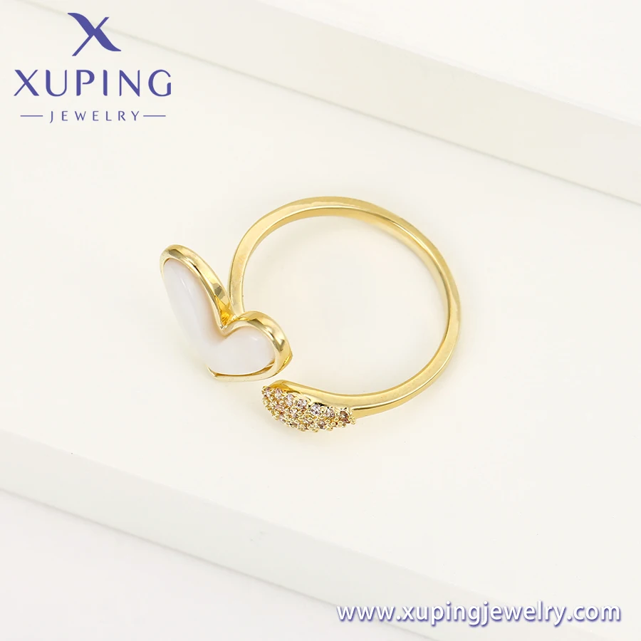 YMR-288 xuping jewelry New design fashion light luxury 14K gold-plated heart-shaped diamond Open ring couple ring
