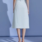 Skirt High Waist Women Jean Skirt Street Style A-line Skirt Casual Single Breasted Denim Skirt