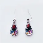 Earrings Earrings Trendy Fashion Handmade Cutter Water Drop Transparent Flowers Resin Earrings