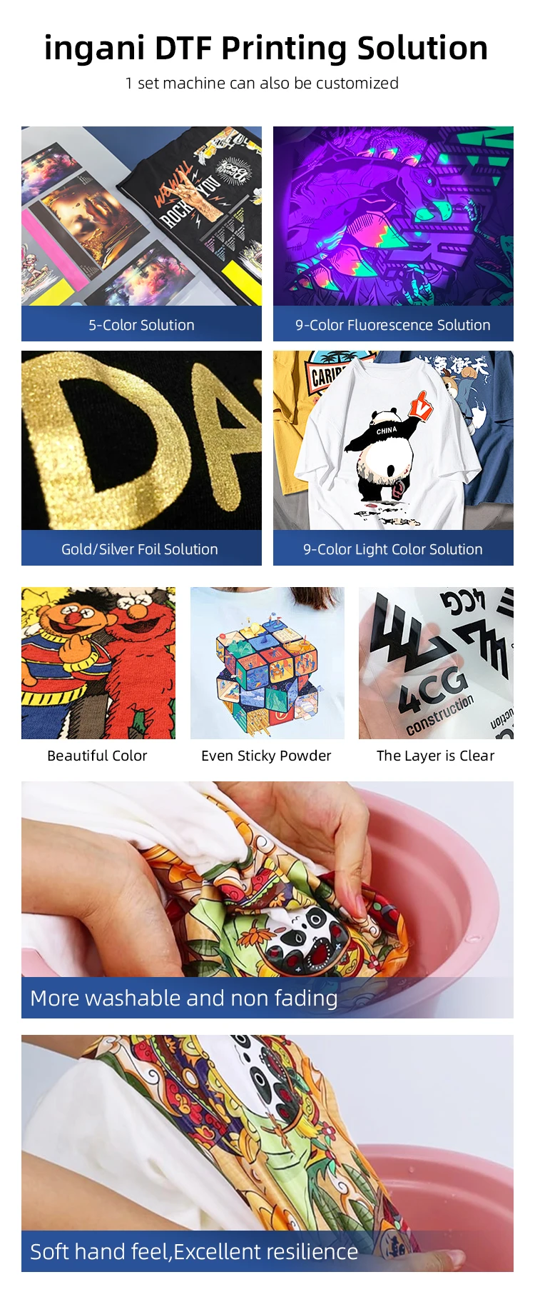 45cm Full-Automatic DTF Printer with EPSON i1600-A1 Print Head and CMYK+White Ink for High-Quality Tshirt Printing