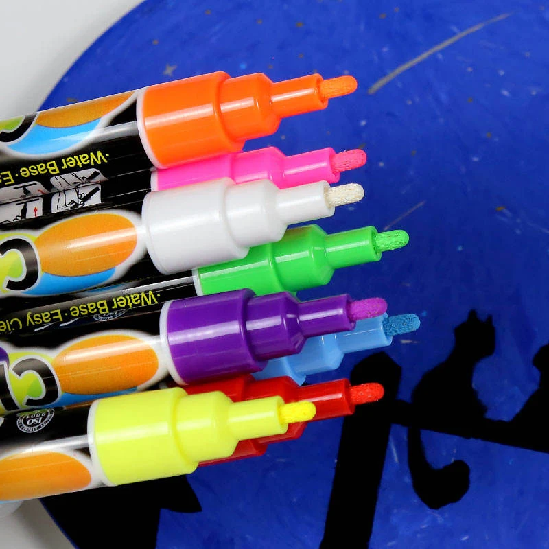 Erasable Non-Toxic 8 Colors Liquid Chalk Marker Writing Smoothly Chalk Markers For Drawing