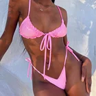 Beachwear Beachwear Swimwear New Design Women Beachwear Sexy Brazilian Strings Thong Bikini Custom 2 Piece Swimwear