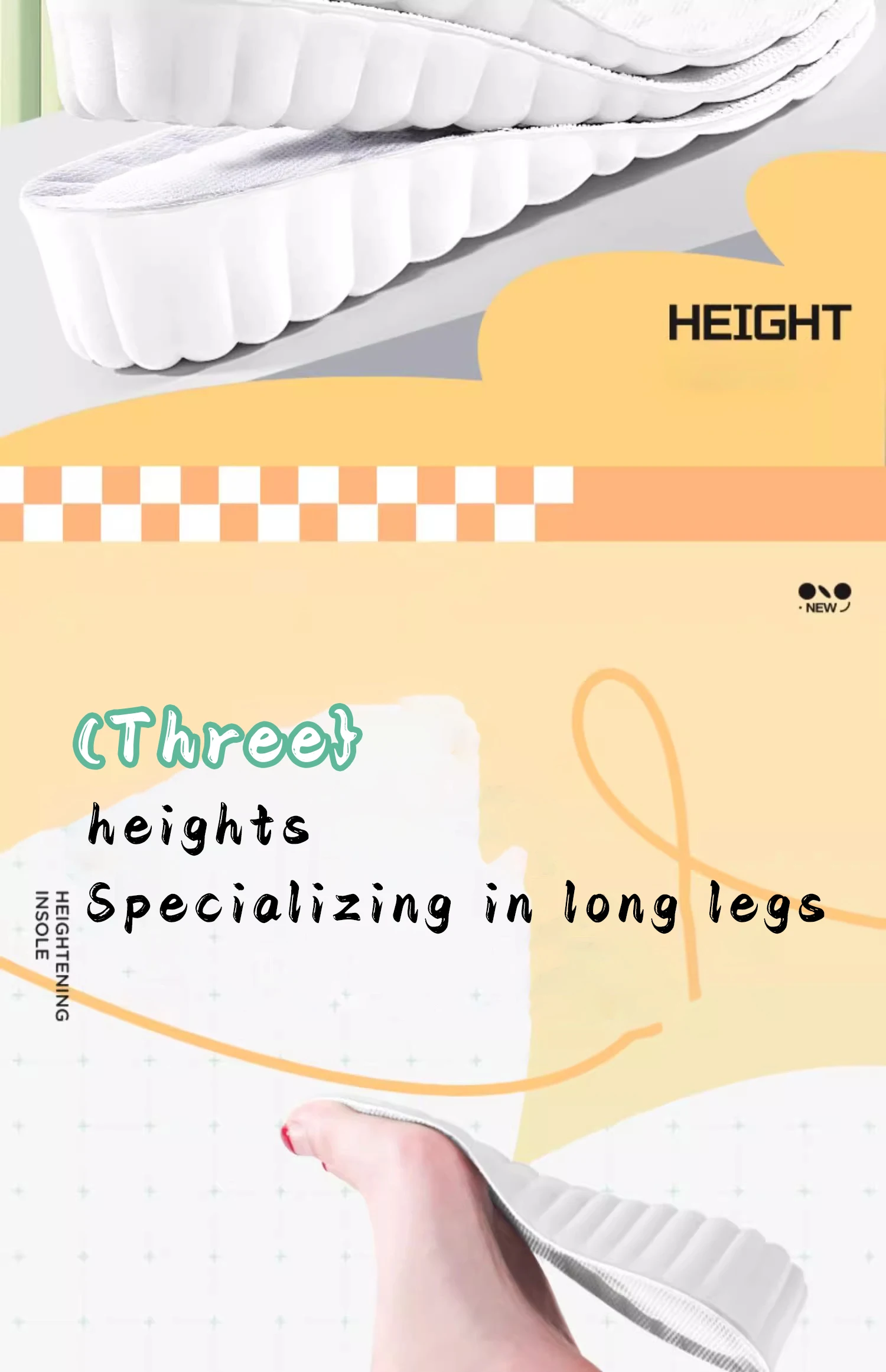 Cloud Feel Foam Height Increasing Insoles For Sports Shoes Cloud Feel Foam Height Increasing Insoles For Sports Shoes