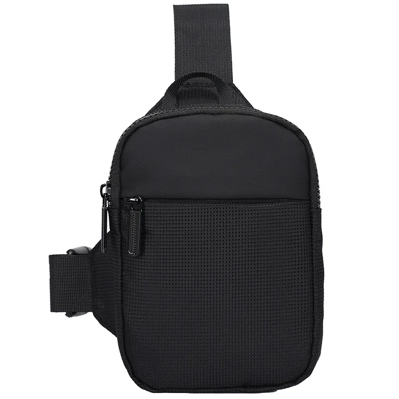 Casual black pouch pack fashional crossbody chest bag unisex portable wholesale mobile phone holder cell phone bag for men