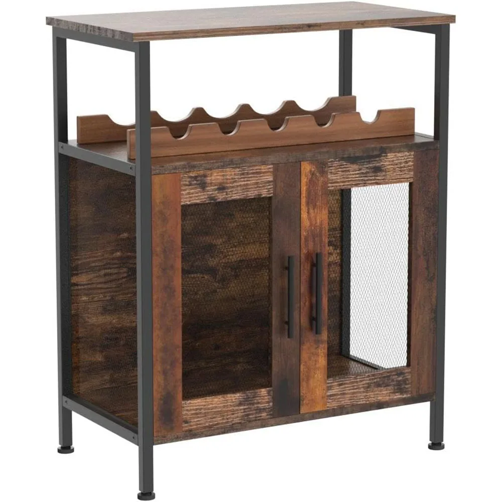 X-cosrack Rustic Brown Small Sideboard Buffet Cabinet Detachable Wine Coffee Bar Rack Glass Holder Patented Living Room Cabinets manufacture