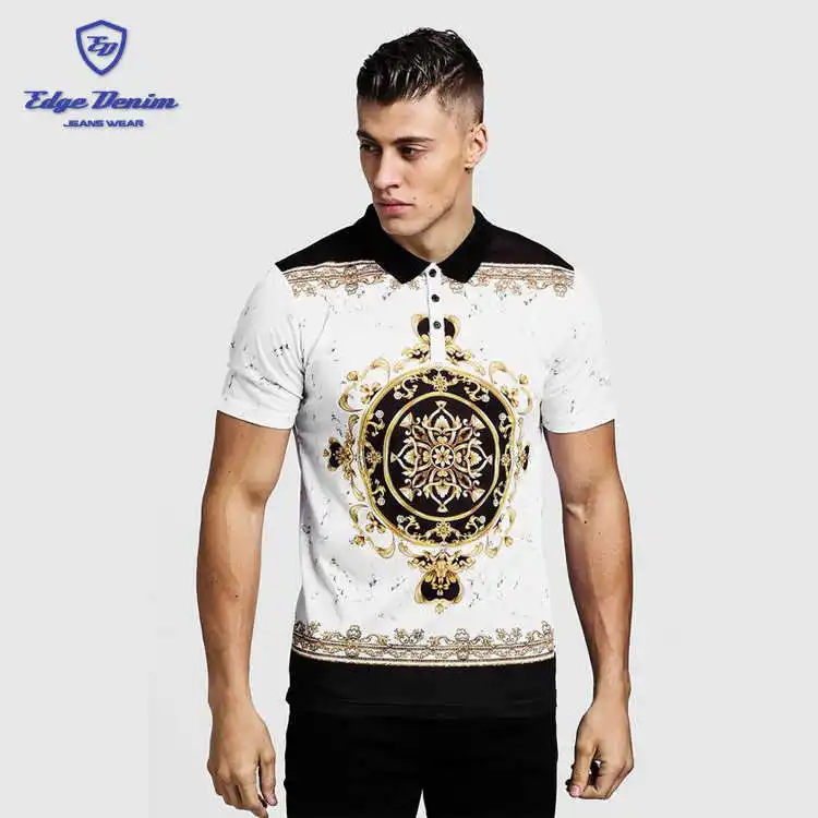 baroque print shirt mens