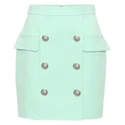 Skirt Mini FACTORY WHOLESALE 2021 Newest Designer Skirt Women's Lion Buttons Double Breasted Mini Skirt