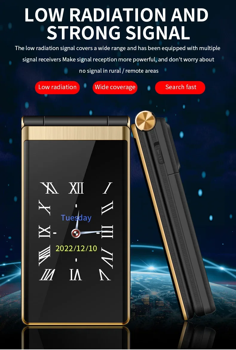 YEEMI M1 GSM 2G Flip Mobile Phone for the Elderly - Dual Sim