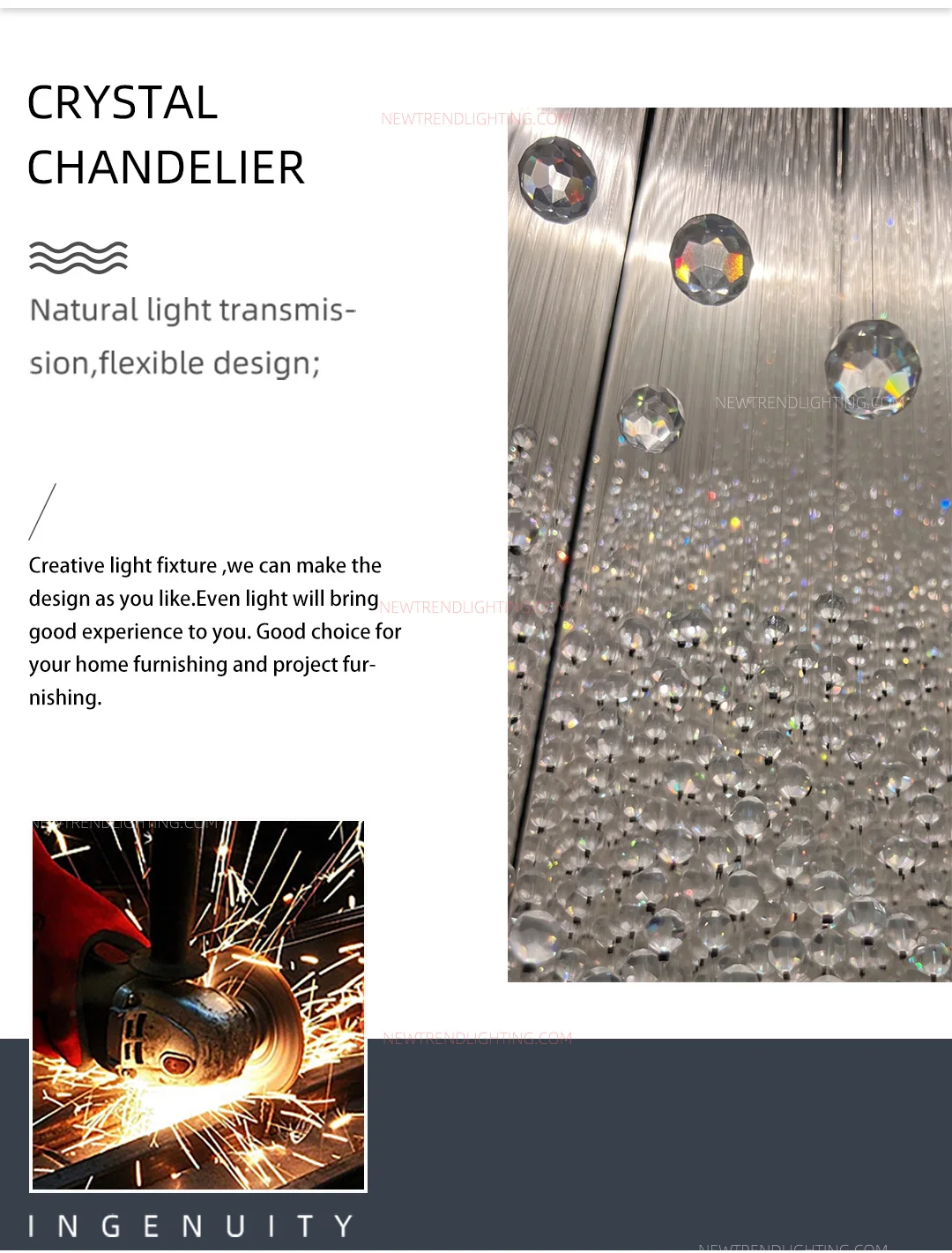 cpl 517 custom sculptural crystal chandelier bespoke led art installation manufacturer for luxury showrooms lobbies-1