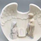 Wings Ceramic Ornament Hot Sale Wings Shape Ceramic Hand Painting Nativity Ornament