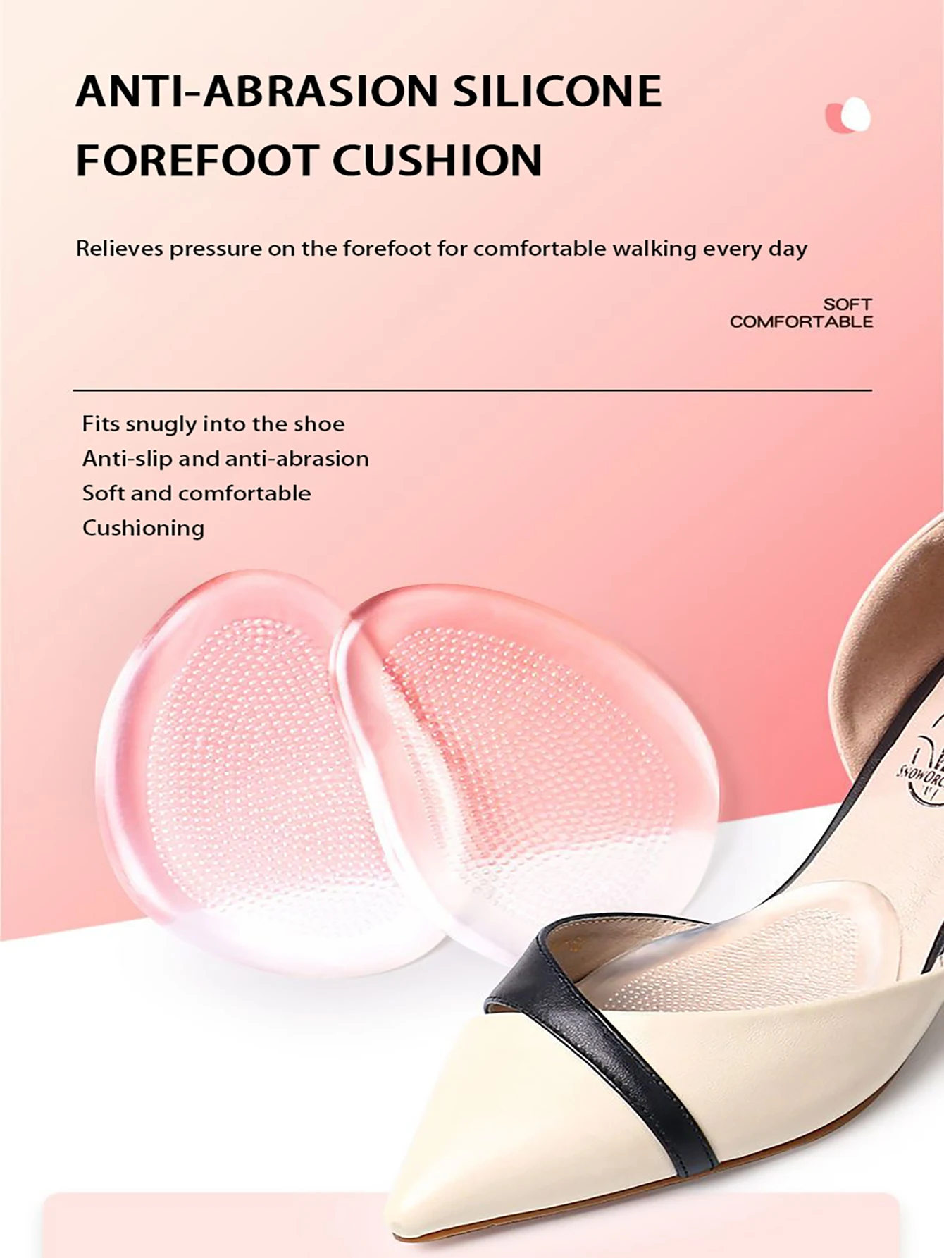 Silicone Sandals Forefoot Pads Anti Slip High Heel Inserts Silicone Sandals Forefoot Pads Anti Slip High Heel Inserts