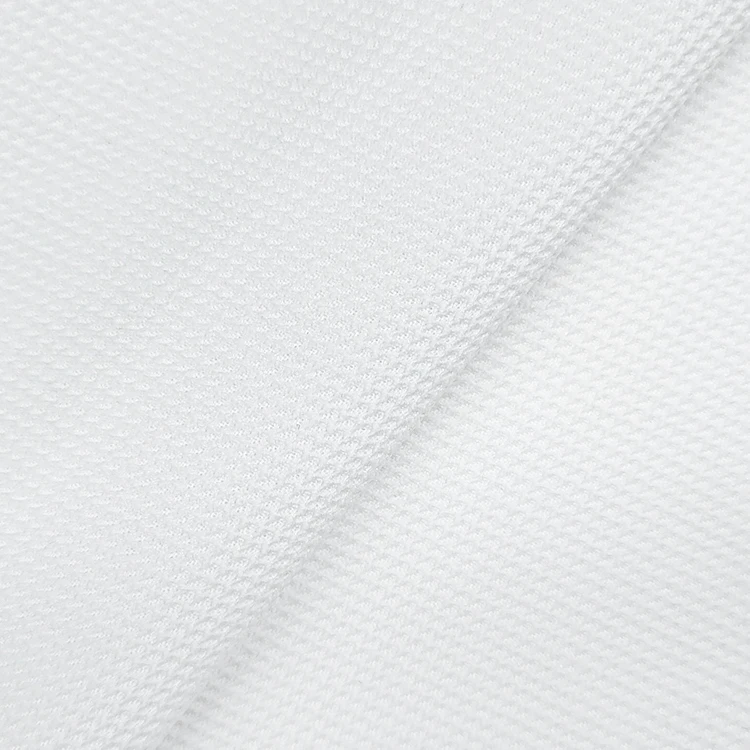 Quick Dry Solid Knitted Eyelet Fabric 100% Polyester Material Bird Eye Fabric for Sportswear factory