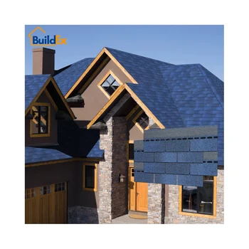 Durable Modern 3-Tab Asphalt Roofing Shingles Steel Plain Roof Tiles Stone Coated Canadian Residences Hotels Residential Areas