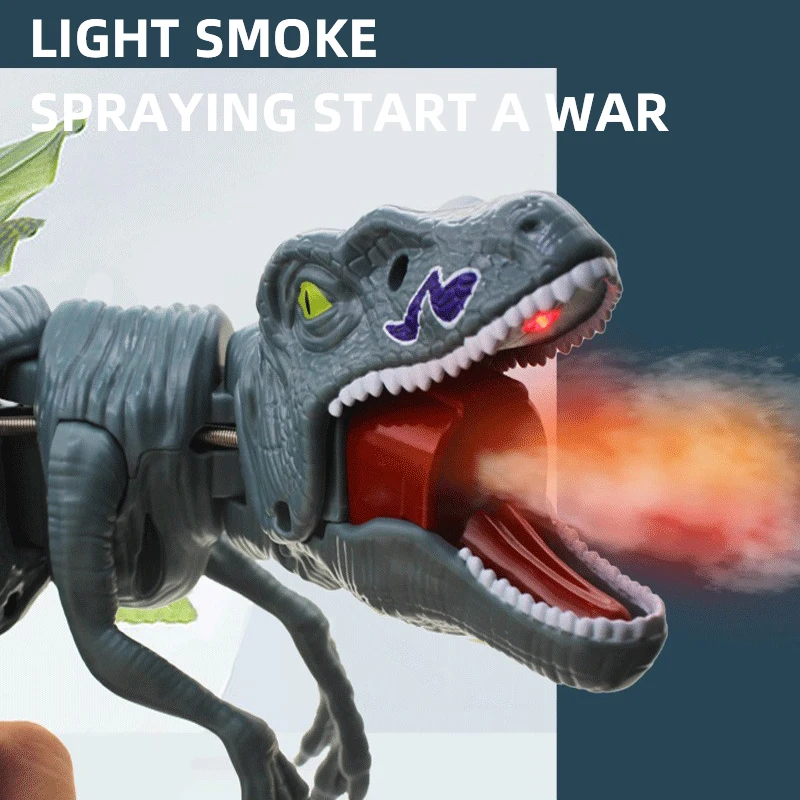 Pressing Dinosaur Gun Stretch Velociraptor Dino Toys Smoke Spraying Simulation Hand Grabber Angry Dinosaur Toy