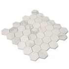 Tile Black Hex Marble Mosaic Subway Tile Wall Backsplash For Kitchen