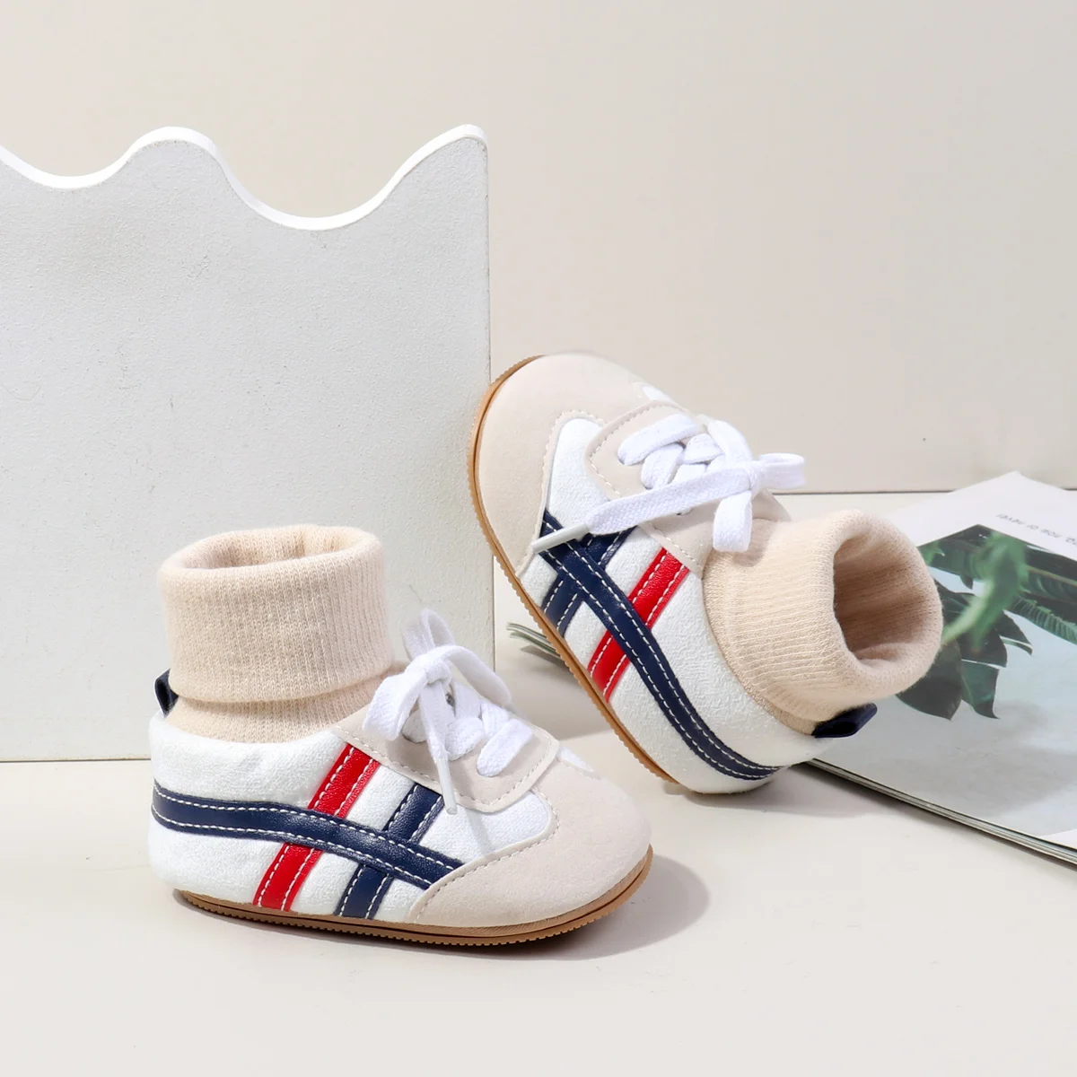 High Quality Autumn Winter Pre-Walking Baby Shoes Soft Sock Anti-Slip TPR Sole Light Flat Ankle-Covered Design Toddlers factory