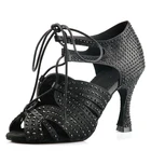 Shoes Classic Satin Ballroom Silk High Help Bind Women Dance Shoes Elegant Latin Dance Shoes