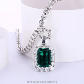2021 Fashion Jewellery 9K White Gold Necklaces Moissanite 3.5mm Diamond Tennis Necklace