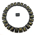 Obsidian Rune Obsidian Fortune-telling Lewen Letters Inscription Semi-precious Stone Craft Decorations Divination Jade
