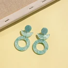 Long Earrings New Fashion Round Long Earrings Lady Green Retro Hook Pendant Earrings
