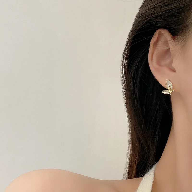 personality Zircon Butterfly earrings women exquisite temperament earring sense of luxury earrings