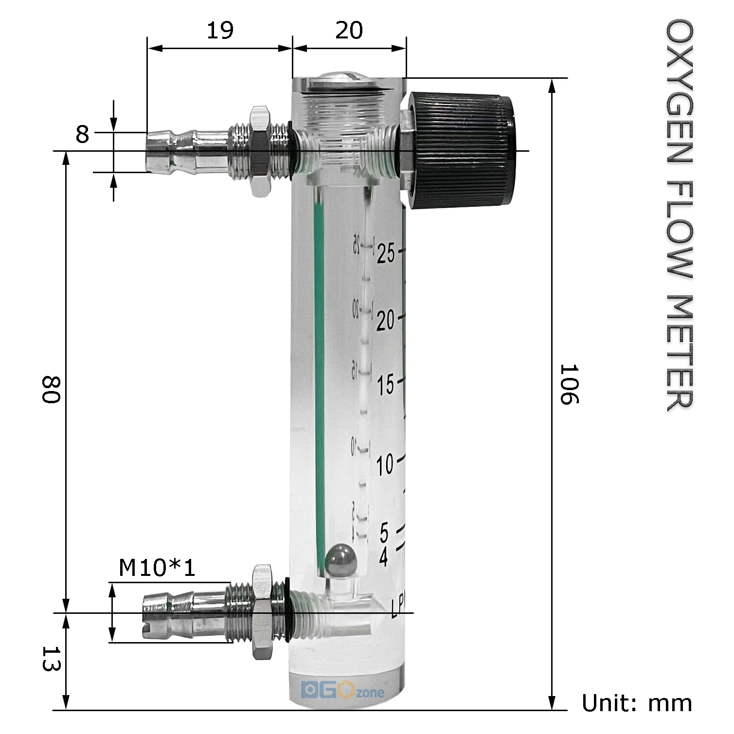 L Min Panel Oxygen Flow Meter Oxygen Rotameter Medical O Flowmeters