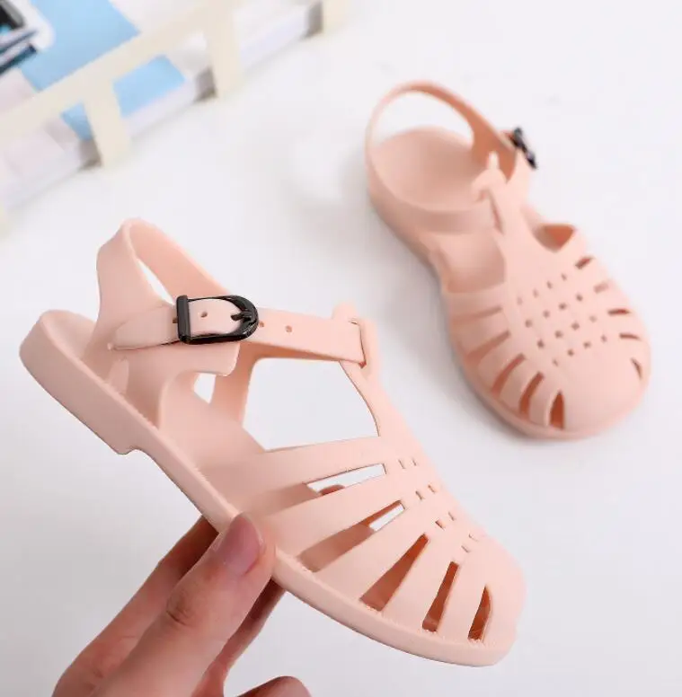 Wholesale Factory Price Toddler Size Summer Waterproof Anti Slip Fashion Casual Girls Roman Flat Sandals Jelly Shoes For Kids