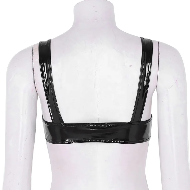 2021 Erotic Vest Tank Crop Tops Women Black Leather Leather Plus Size Open Cups Bra Top