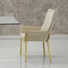 Factory Directly Grey Velvet Dining Chairs Modern Design Golden Stainless Steel Legs Fabric Dining Chairs