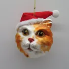 Ornaments Ornament Ornament Hand Blown Clear Cat Head Ornaments Custom Design For Glass Ornament