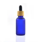 Bottle For Serum Empty Green Blue Clear Amber Round Glass Serum Bottle With Dropper For Facial Cosmetic