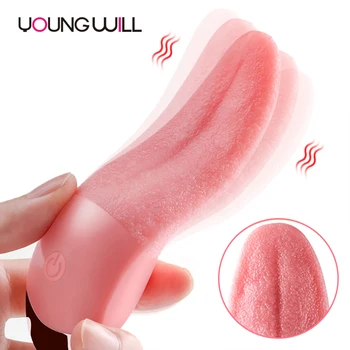 Youngwill Rechargeable Nipple Female Masturbator G spot Clitoral Stimulator Mini Clit Tongue Licking Vibrator Sex Toys For Women