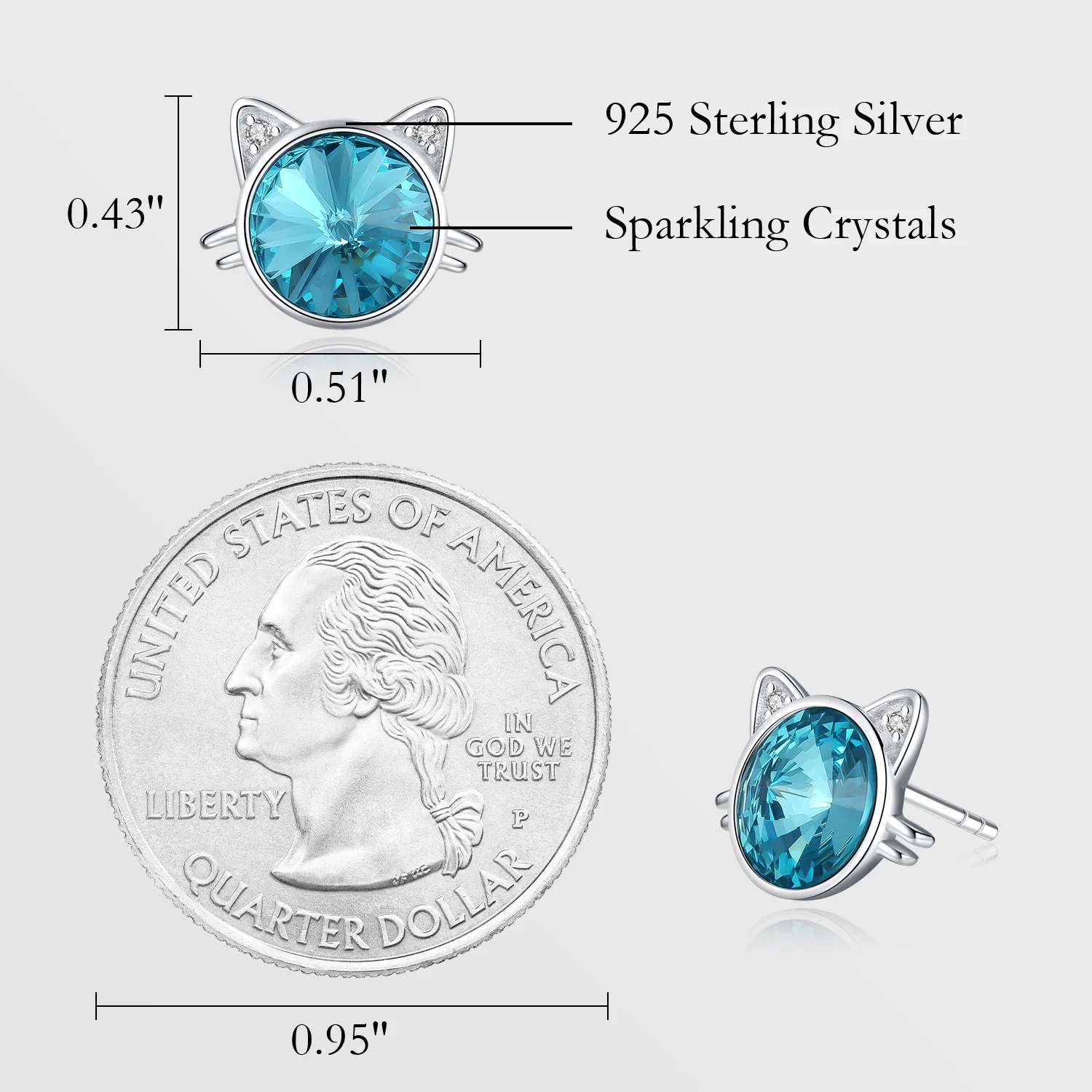 CDE YE1876 Luxury Jewelry Women 925 Sterling Silver Colour Crystal Rhoduim Plated Earrings Cute Animal Stud Earrings