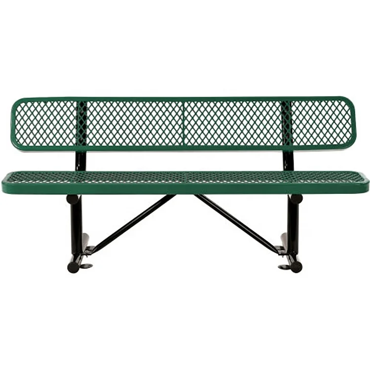 metal bench with backrest