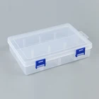 Lock Case Square Convenient 8 Compartments Plastic Storage Box Bins With Lid And Lock