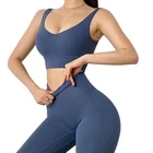 Girls Wear 2021 New High Waist Sport Fitness Seamless Activewear Girls Fitness Yoga Wear Bra Legging Yoga Set