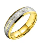 18k Wedding Band Unisex Meteorite Silver With 18k Gold Arrow Inlaid Titanium Stainless Steel Ring Wedding Band For Man