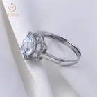 Top Selling Fashion Jewelry S925 Silver 1.6ct Natural Sky Blue Topaz/Garnet Ring For Women Gift