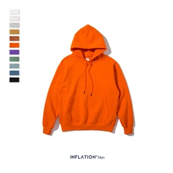 INFLATION Fleece 350G Blank Lined Hoodie Thick Printed Logo Oversize Customized Hoodie