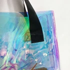 2021 Hot Product Colorful Cosmetics Holographic Bags Pvc Transparent Sling Bag For Shopping