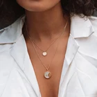 Pearl Necklace Pearl Name Necklace Women Party Jewelry Mother Of Pearl Solar Star Coin Charm Necklace