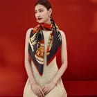 Manufacturing Silk Scarf Factory Manufacturing Women Square Satin Custom Logo Printed Silk Scarf