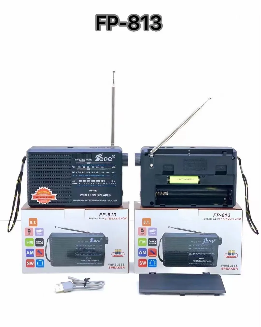 Factory Price FP-813 BT Speaker Wireless Portable Radio Subwoofer Card Mini Outdoor Sound Box RADIO RADYO