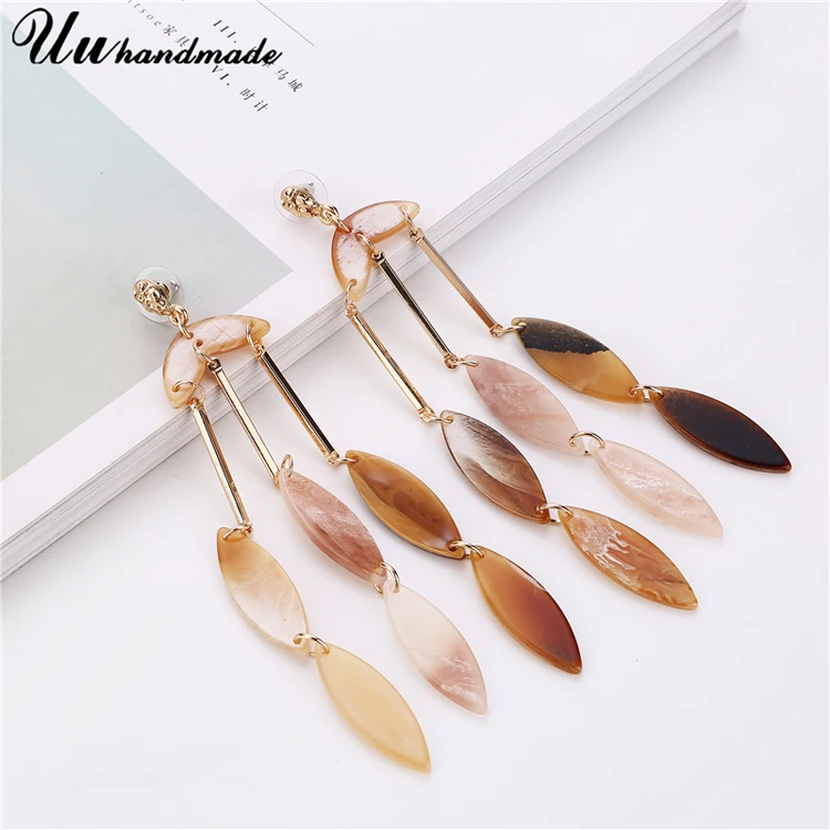 2021 Newest Summer Collection Bright Acrylic Pendant Earrings For Women