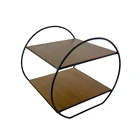 Tray Wholesale Party Wedding Decoration Luxury Wood And Metal Fruit Cake Stand 2 Tier Chocolete Serving Tray