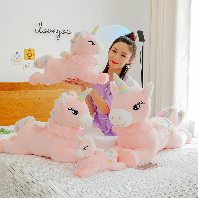 Cartoon soft unicorn plush toy Soft unicorn doll stuffed animal plush toy children's comfort gift decoration doll